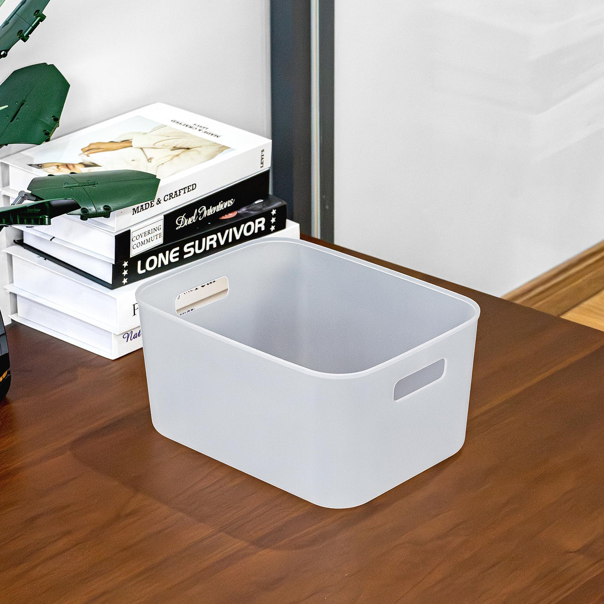 Cetomo 8L*6 Storage Basket, Plastic Open Storage Box, Containers for Shelves, Organizers with Handles for Office, Countertops, Cabinets, PP, BPA Free