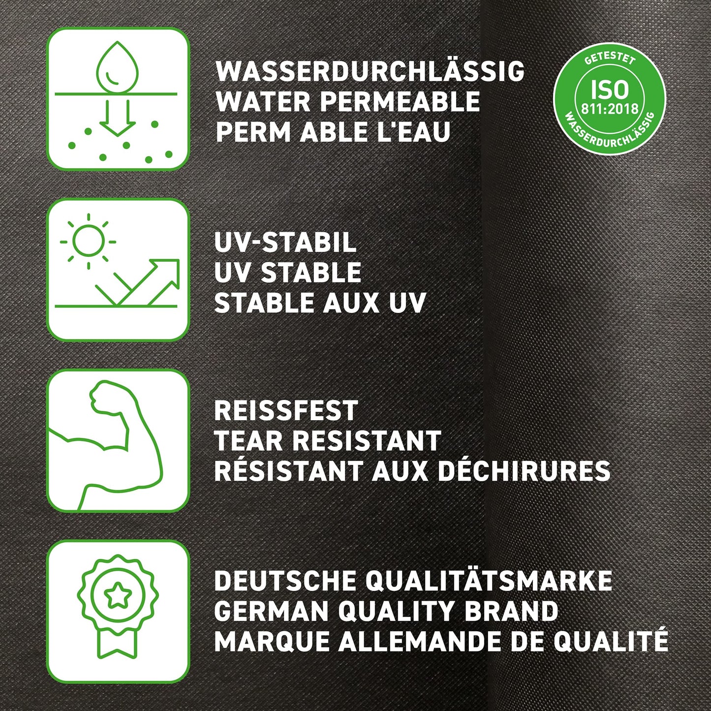 GardenMate 1m x 100m garden fleece 50g/m? - roll of weed fleece - Tear-resistant - High UV stabilisation - Water permable