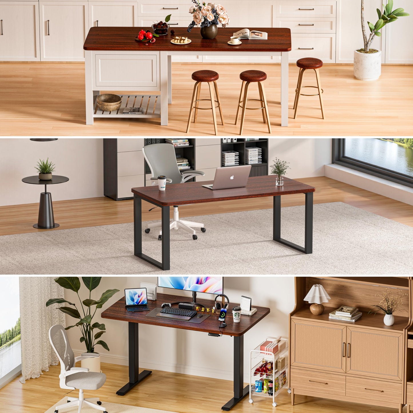 BIZUM Table Top 140 x 70 cm Desk Top Desktop for Height Adjustable Electric Standing Desk, Dining Tables and More DIY - 25 mm Sturdy Durable