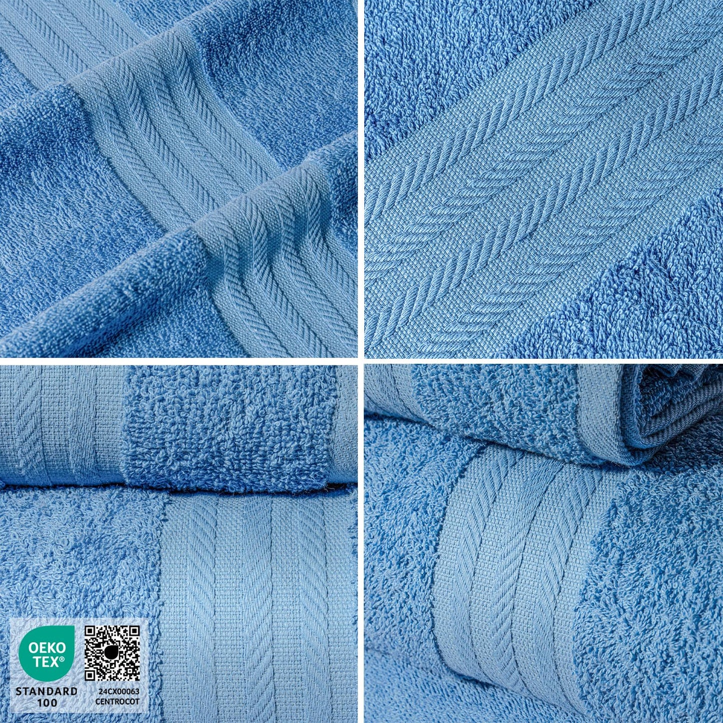 nice homeit - Set of 6 Washcloths 30 x 30 cm - Mini Face and Guest Towels 100% Cotton Ring - Soft, Absorbent, Washable - For Bathroom, Kitchen