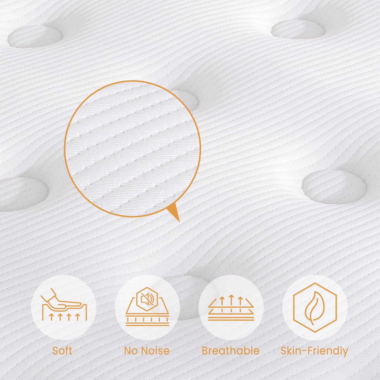 TeQsli Small Double Mattress 4FT Memory Foam Spring Hybrid Mattress 22CM
