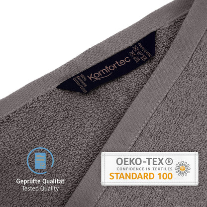 Komfortec Set of 8 hand towels, 50 x 100 cm, made from 100% cotton, 470 g/m², terry cloth, soft, anthracite grey