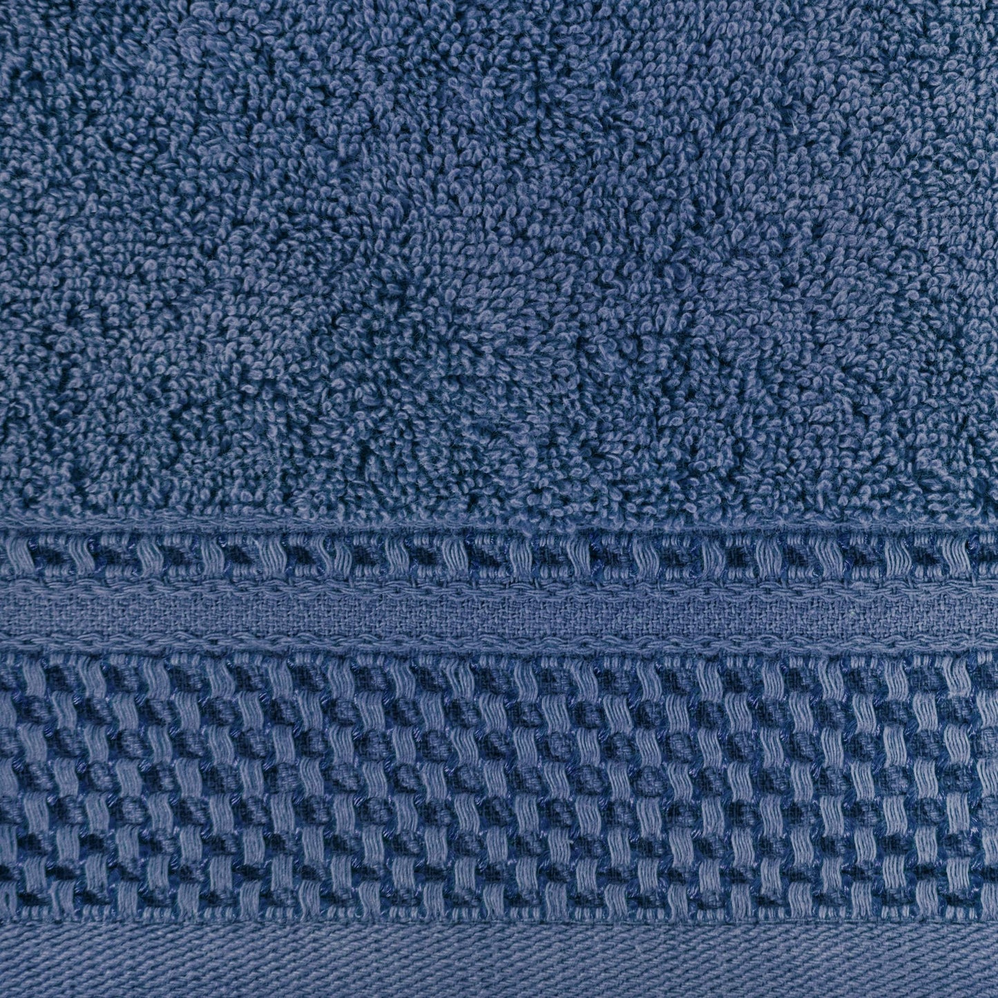 Eurofirany Carlo Bath Towel Set Hand Towel Sauna Towel Pattern - Absorbent, 100% Cotton 580g/m, Pack of 3 and 6, Navy Blue, 50 x 90 cm, 6