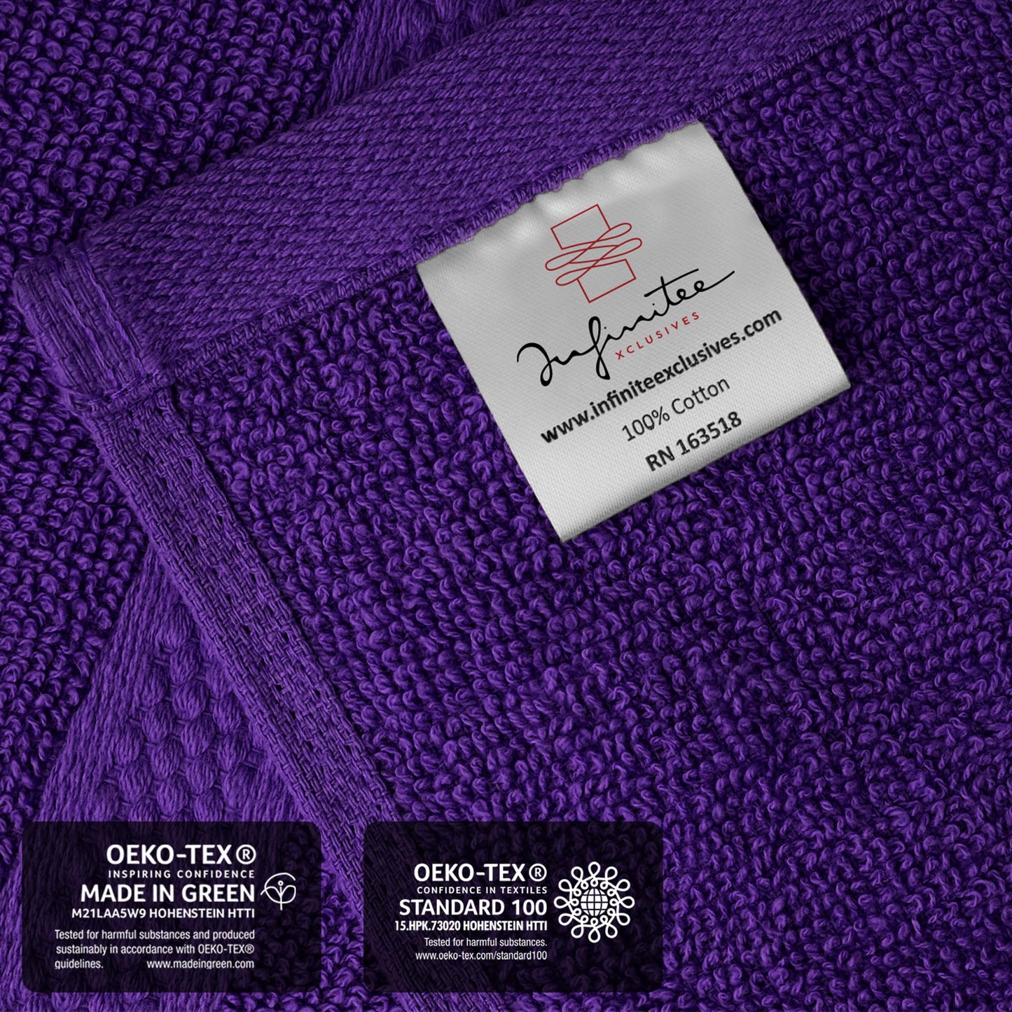 Infinitee Xclusives 100% Cotton Luxury Wash Cloths for Showering - 12 Pack