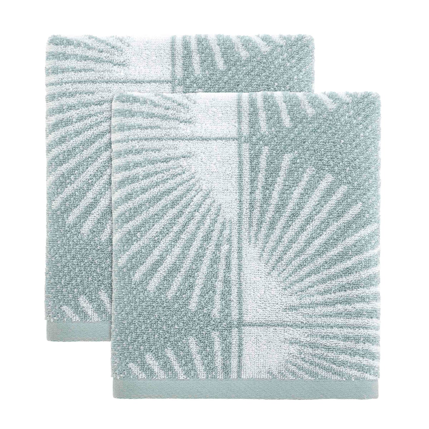 Nicole Miller - Hand Towels, Soft & Absorbent Cotton, Dorm Room Essentials, Set of 2 (Kendall Collection, Oasis)