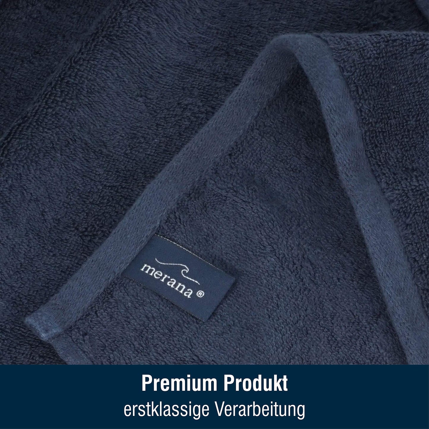 Merana Rome Washcloth Set Absorbent Soft and Lint- Terry Wash Gloves Luxury Quality Heavy Organic Cotton 590 GSM Pacific Blue, 4 x Wash Mitt