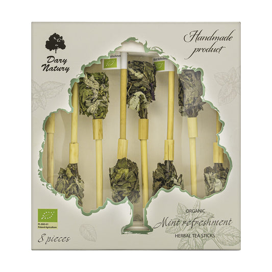 Organic Mint Refreshment Herbal Tea Sticks Handmade Bio Product Gift Set Strong mint plant aroma Refreshing effect Organic farming product