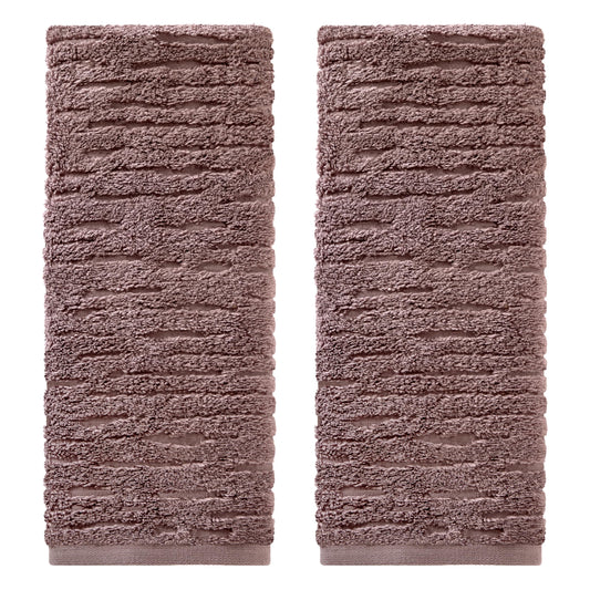 SKL Home CloudSoft Cotton Luxury 2-Piece Hand Towel Set, Soft Plum