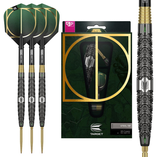 TARGET Darts Cult 01 90% Tungsten Swiss Point Steel Tip Darts Set, 21G | Swiss Point Dart Set, Tungsten Barrel, Professional Darts Set, Swiss Point