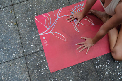 YOGA DESIGN LAB | Travel Yoga Mat | 2-in-1 Mat+Towel | Lightweight, Foldable, Eco Luxury | Ideal for Hot Yoga, Bikram, Pilates, Barre, Sweat | 1.5mm