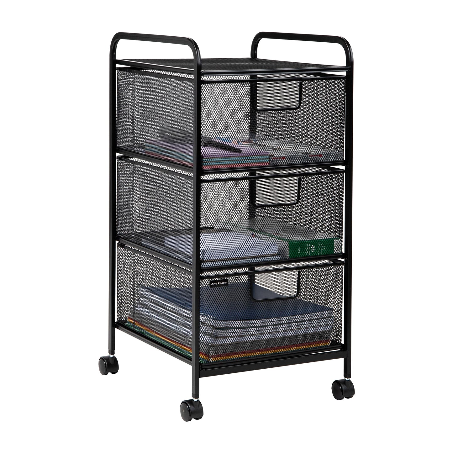 Mind Reader Metal Mesh, 12.75" L x 13.25" W x 25" H, Black