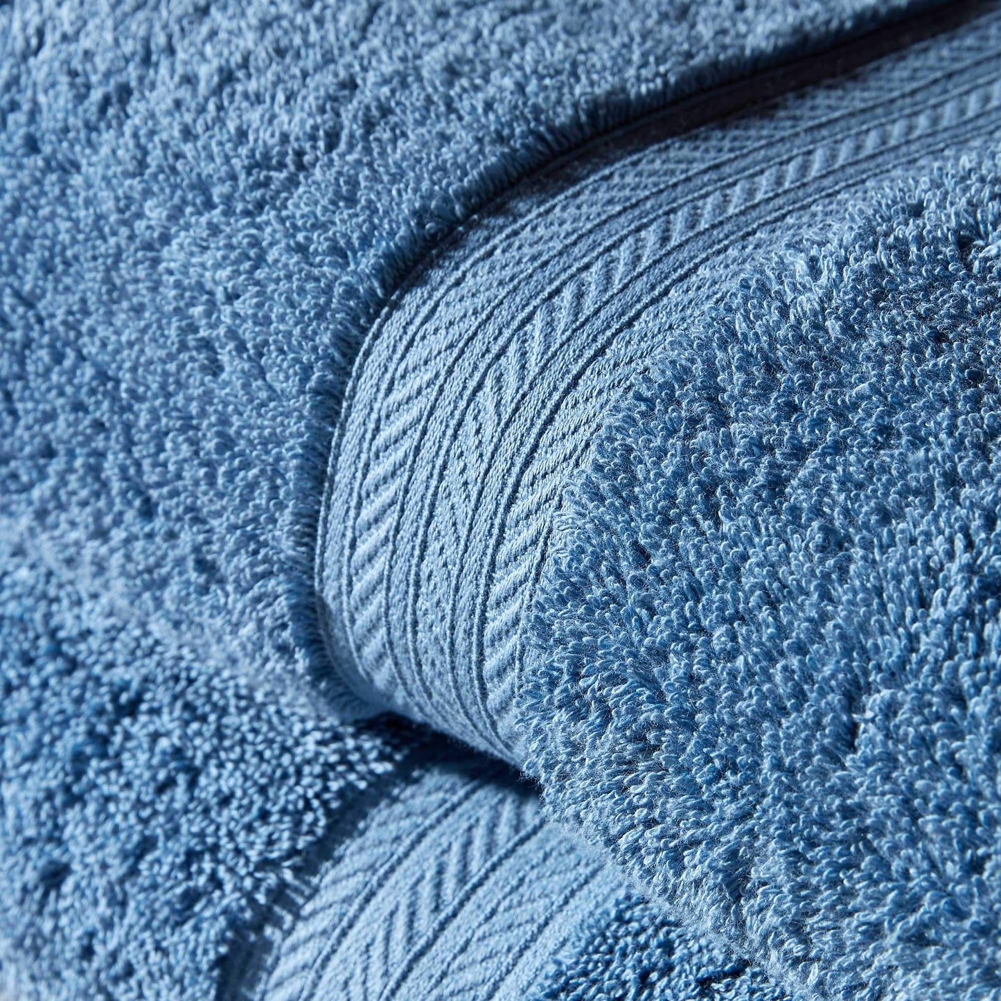 Christy Renaissance 2 Hand Towels Set | Denim Blue | 100% Egyptian Cotton Pile | Luxuriously Soft and Super Absorbent | 675 GSM