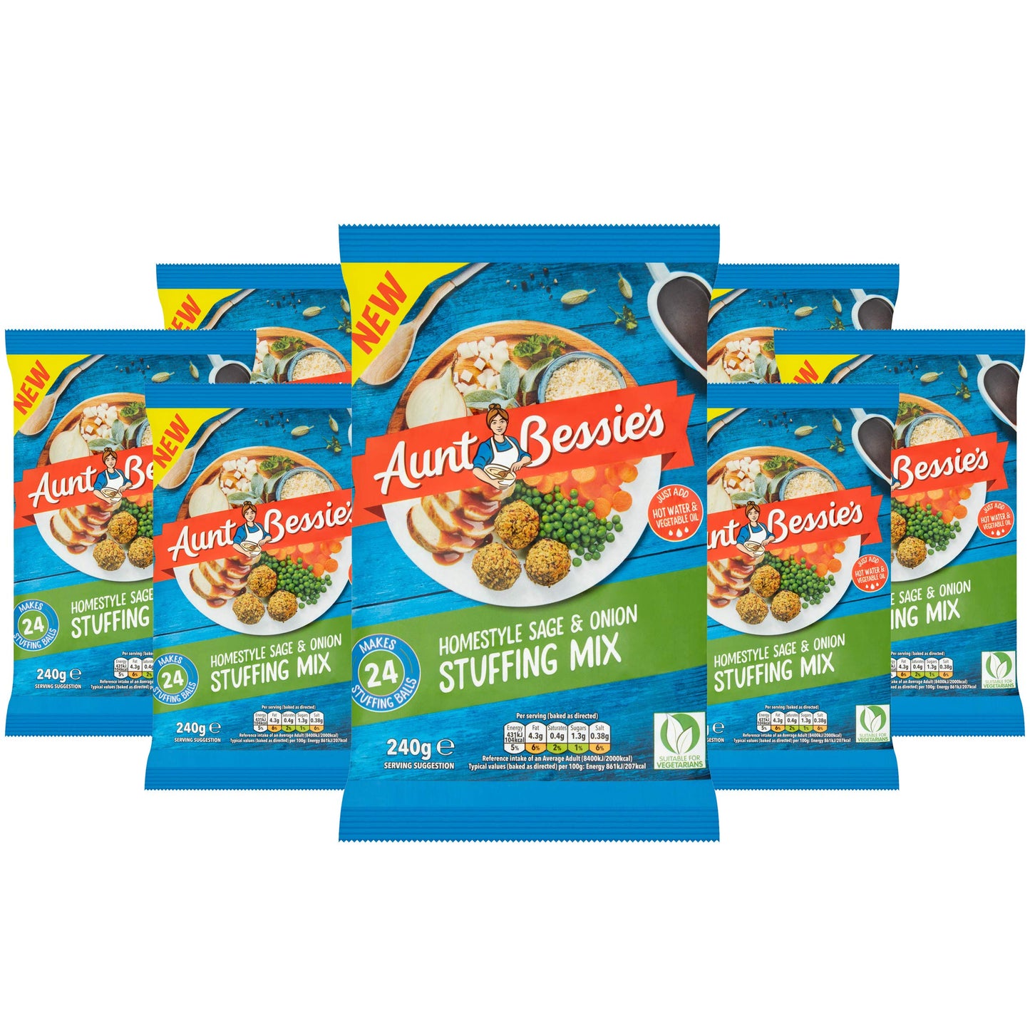 Aunt Bessie's Homestyle Sage and Onion Stuffing Mix, 240 g - Pack of 8