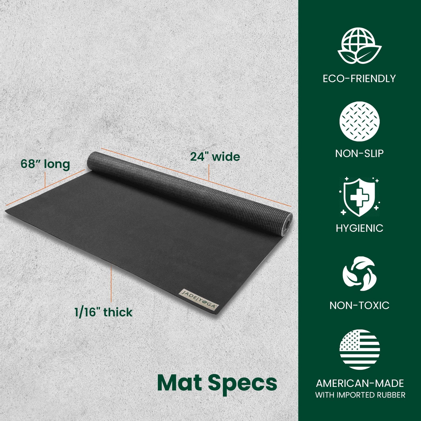 Jade Yoga Voyager Yoga Mat 1.6mm (Black)
