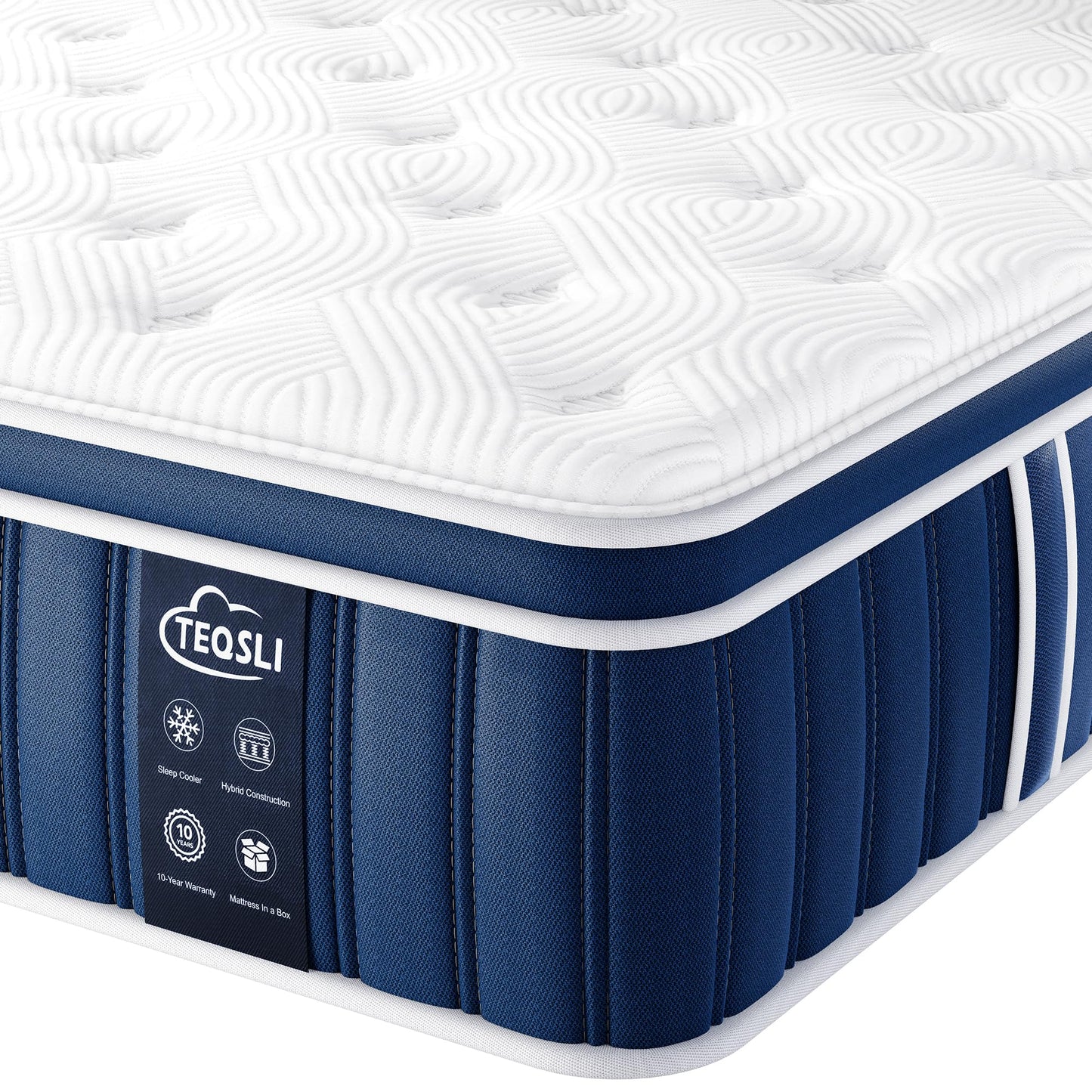 TeQsli 3FT Single Mattress Memory Foam Pocket Spring Hybrid 90x190x27 cm