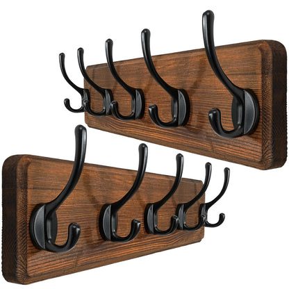 WEBI Coat Rack Wall Mount,Coat Hooks Wall Mounted,16" Hole to Hole,Rustic Large Coat Hanger Wall Hook Rack,5 Hooks for Hanging