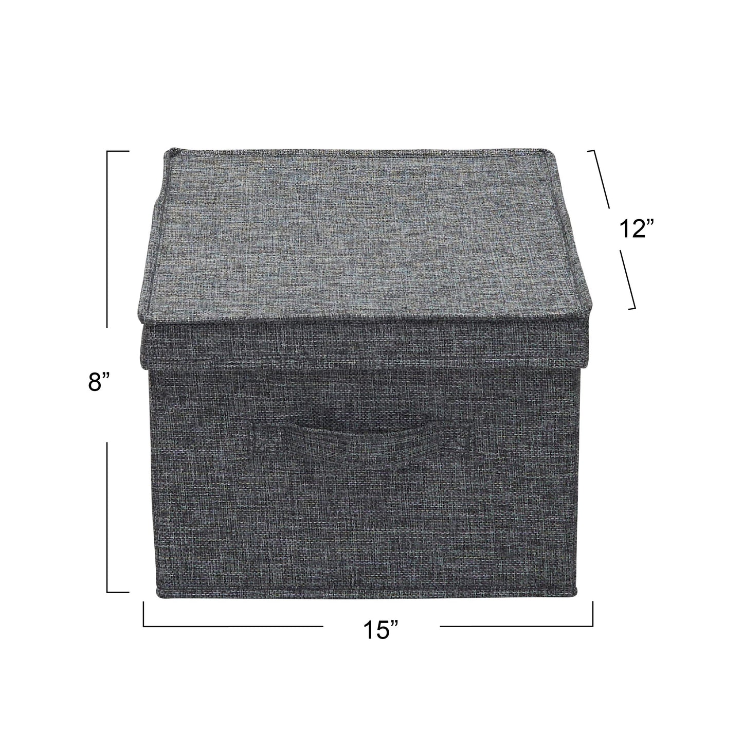 Household Essentials Large Fabric Storage Bins with Lids, Graphite, Set of 2