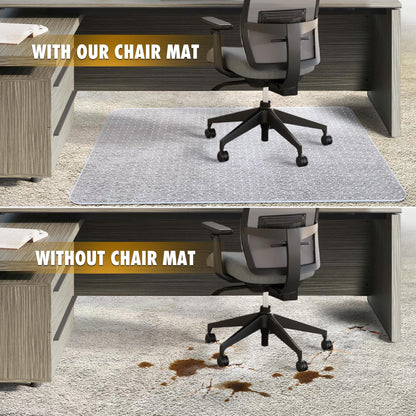 BesWin Office Chair Mat for Carpet, 81 x 122 cm Heavy Duty Non-slip Carpet Protector Chair Mat for Home Office