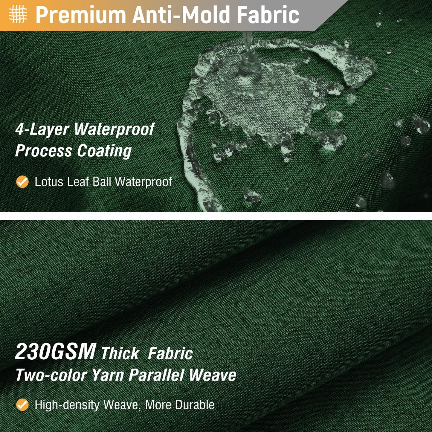 BTTN Linen Look Shower Curtain, Waterproof, 182x200cm, Emerald Green