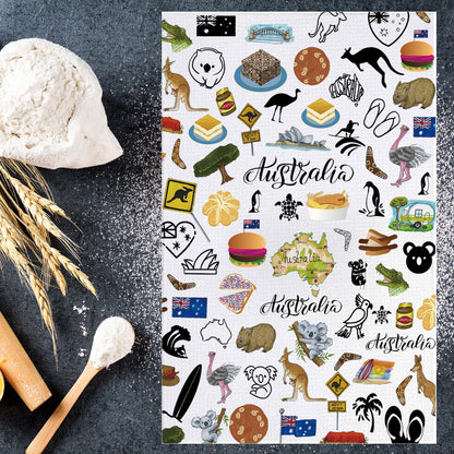 MYSOMY Australia Kitchen Towel Australian Kitchen Decor Australia Themed Gifts Australian Dish Towel Australia Housewarming Gift Australia UK