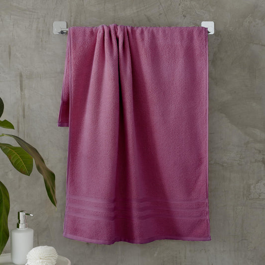 Catherine Lansfield Zero Twist Cotton 90x140cm Bath Sheet Pair Raspberry