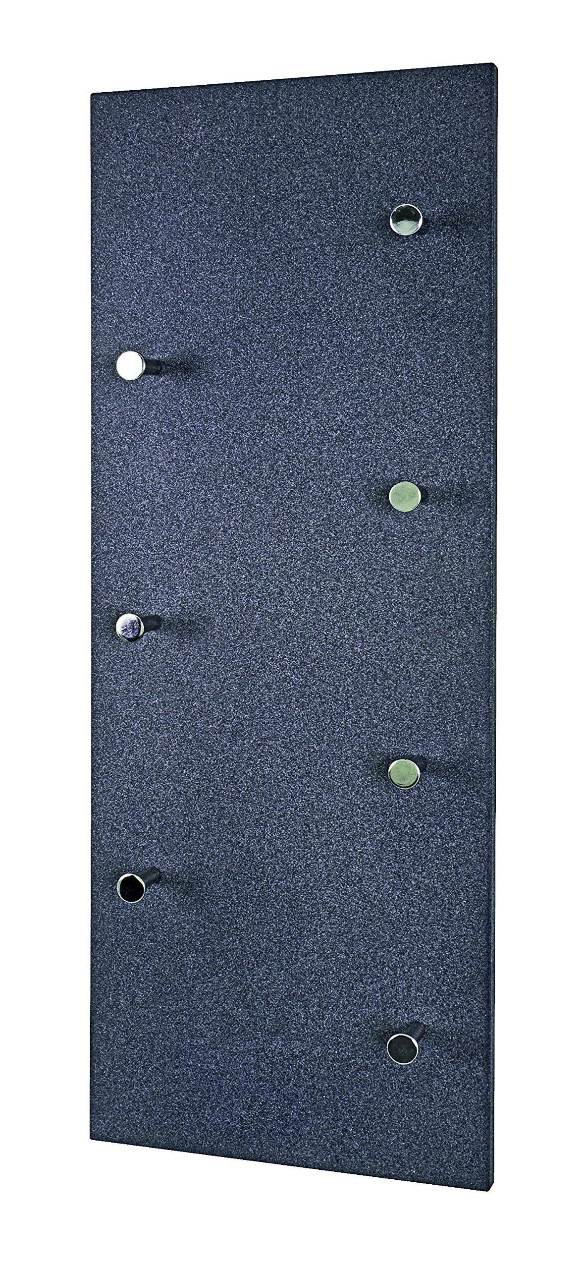 HAKU Wardrobe Chrome, Granite Finish, MDF, Metal - Dim.: W 80 cm X H 30 cm X D 6 cm, Style: Modern