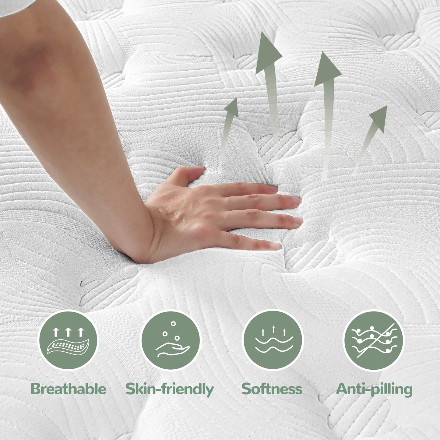 Giovanly 10 Inch Single Size Mattress, Hybrid Mattress in a box Gel Memory Foam, Pocket Springs
