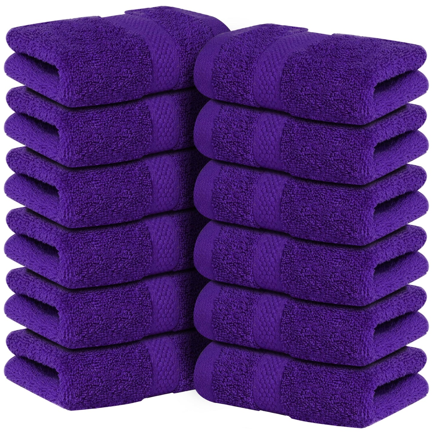 Infinitee Xclusives 100% Cotton Luxury Wash Cloths for Showering - 12 Pack
