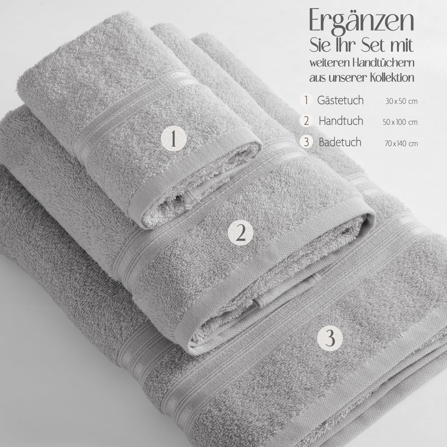 Hammetex Guest Towels Set of 5 30 x 50 cm 100% Cotton Terry Cloth