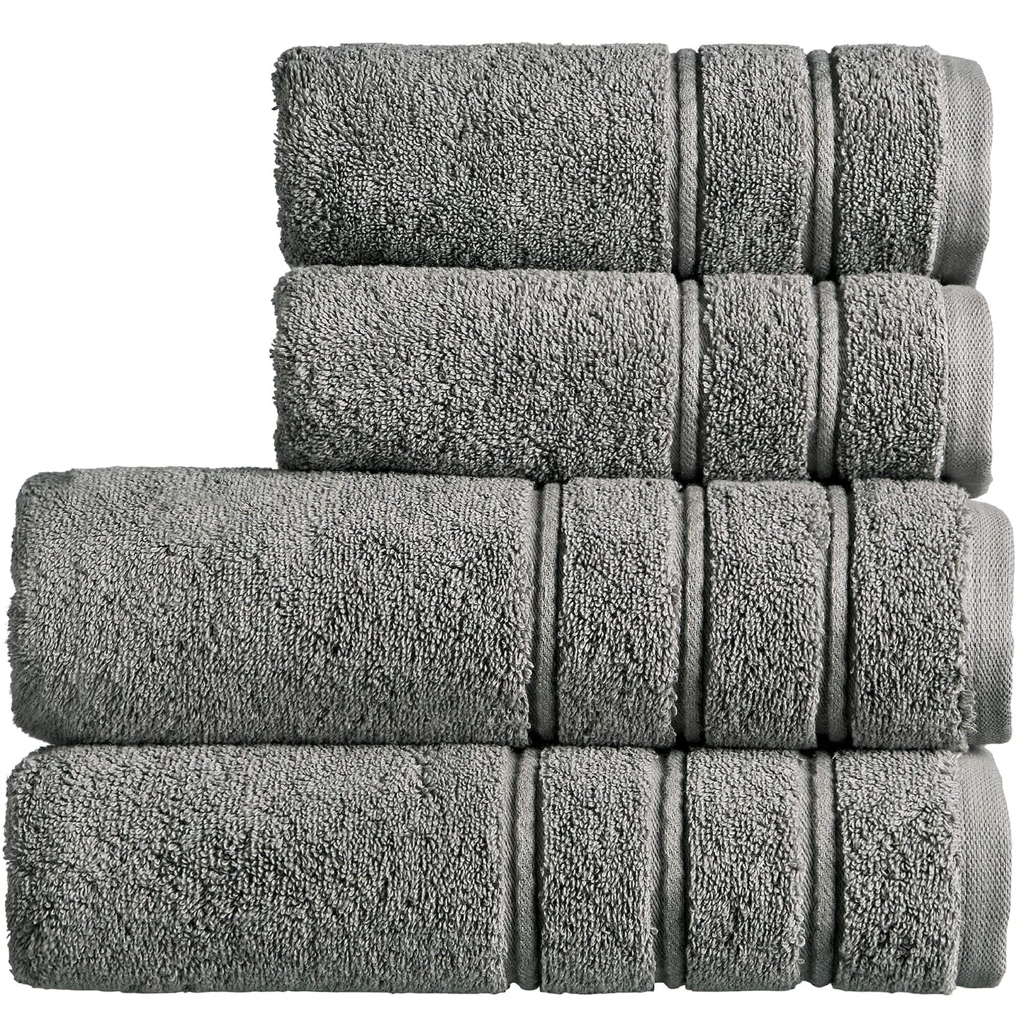 Christy Antalya Large Bath Towels | Set of 4 | 100% Turkish Cotton | 600GSM | Soft Plush Luxury Towel Set | 2 Bath Towels 2 Hand Towels | Quick Dry