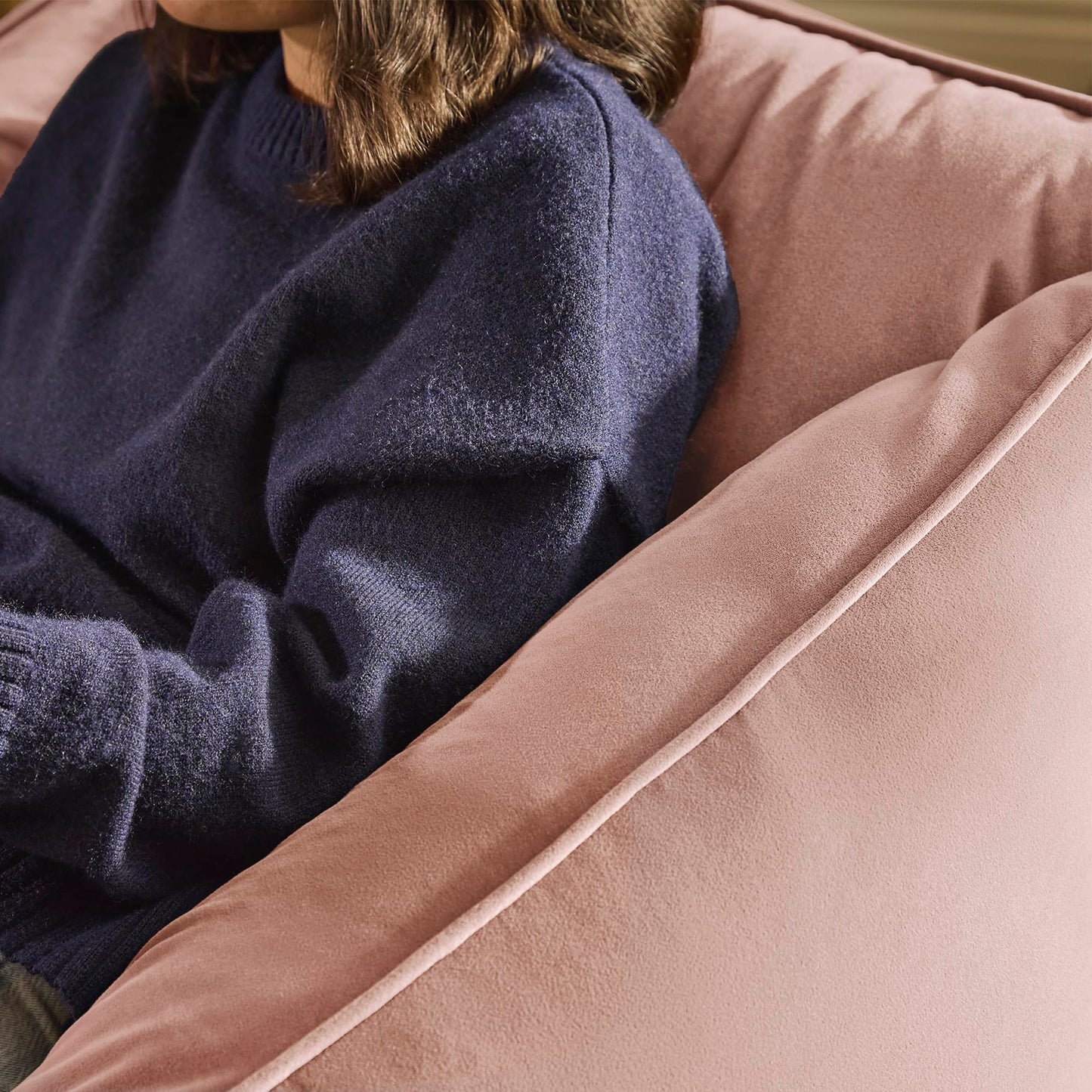 icon Natalia Velvet Bean Bag Chair with Filling Included, Pink