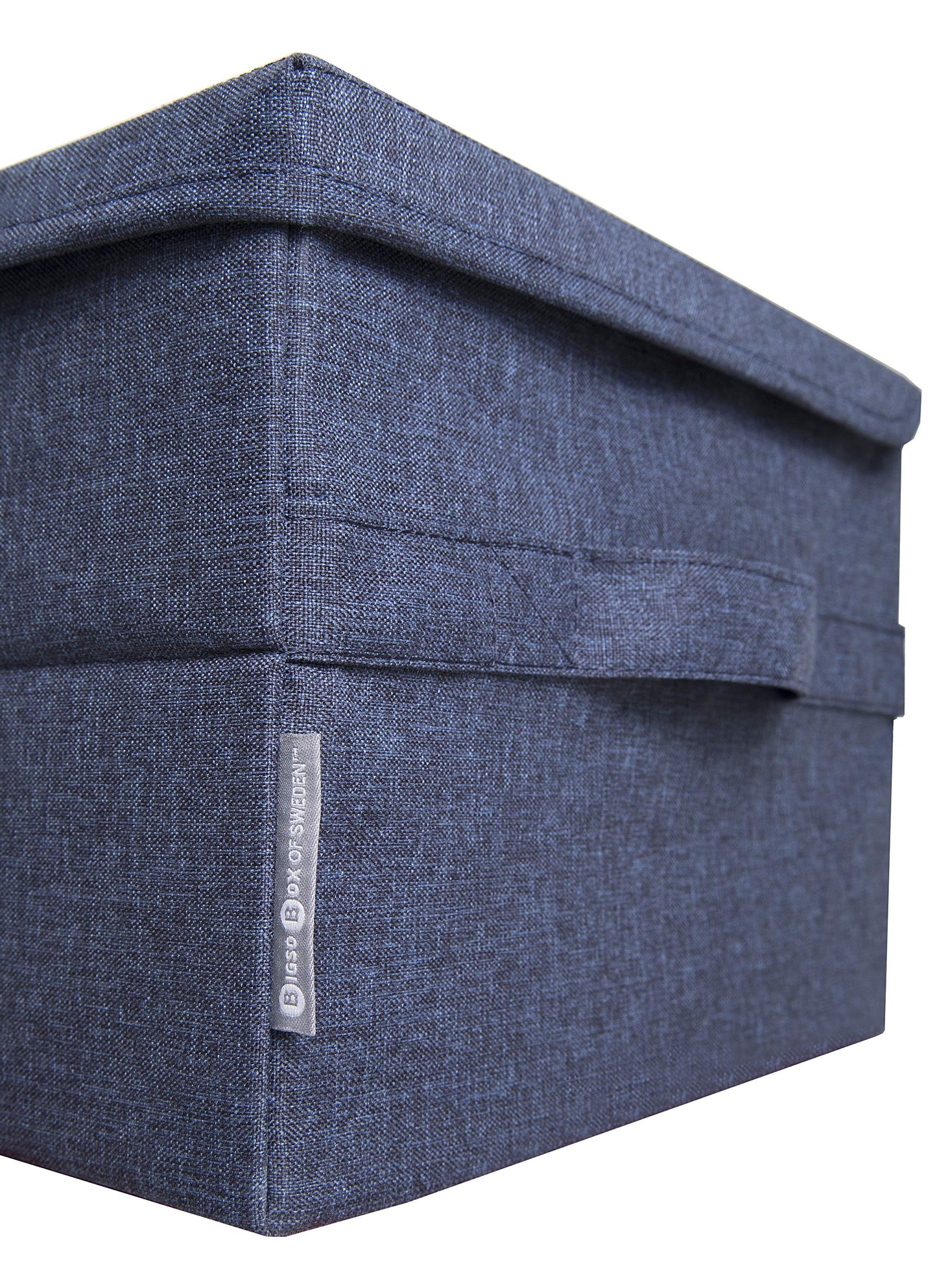 Bigso Box of Sweden Foldable Soft Storage Box for Home and Office - Canvas Wardrobe Organiser with Lid