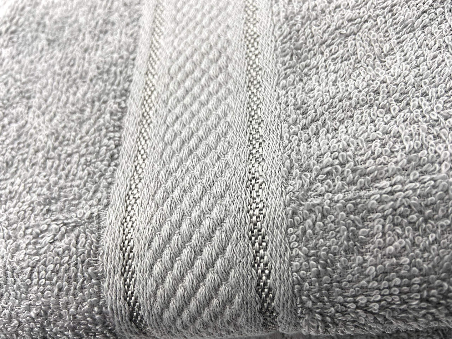 Sasma Home - Premium Cotton Hand Towel Set - 4 Pack - Large 50x90 cm (Silver)