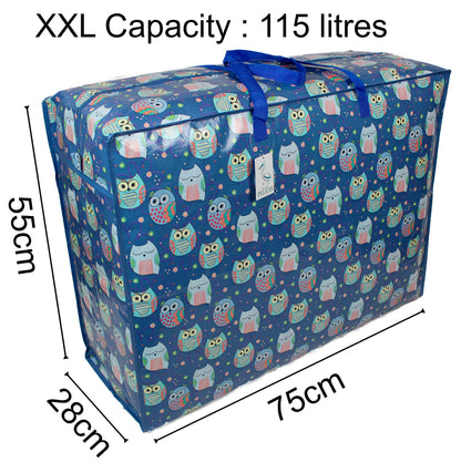 Storage Bags, 115 ltr 1x Pack, Sleepy Owls print
