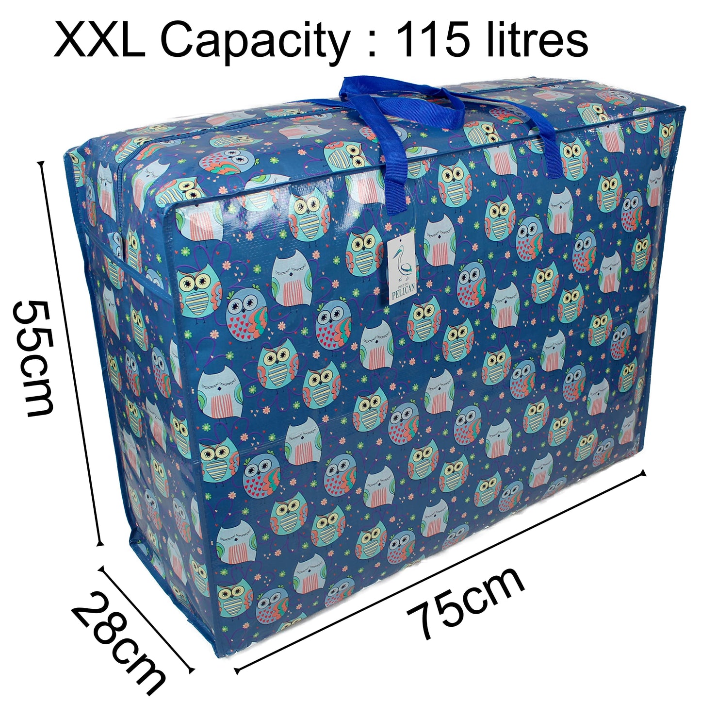 Storage Bags 115 ltr 2x Pack Sleepy Owls print