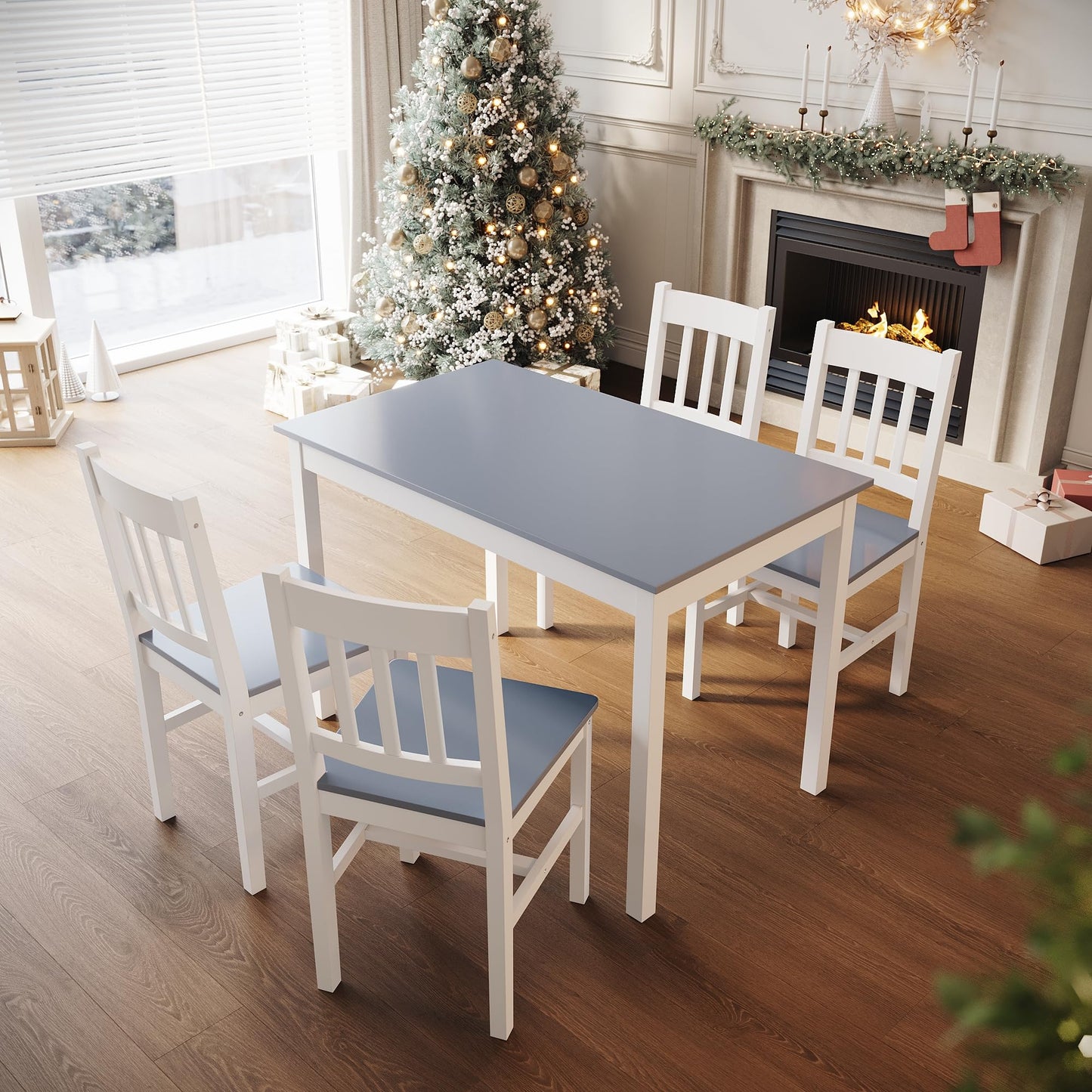 ELEGANT Dining Table and Chairs Set of 4, 108x65x75cm