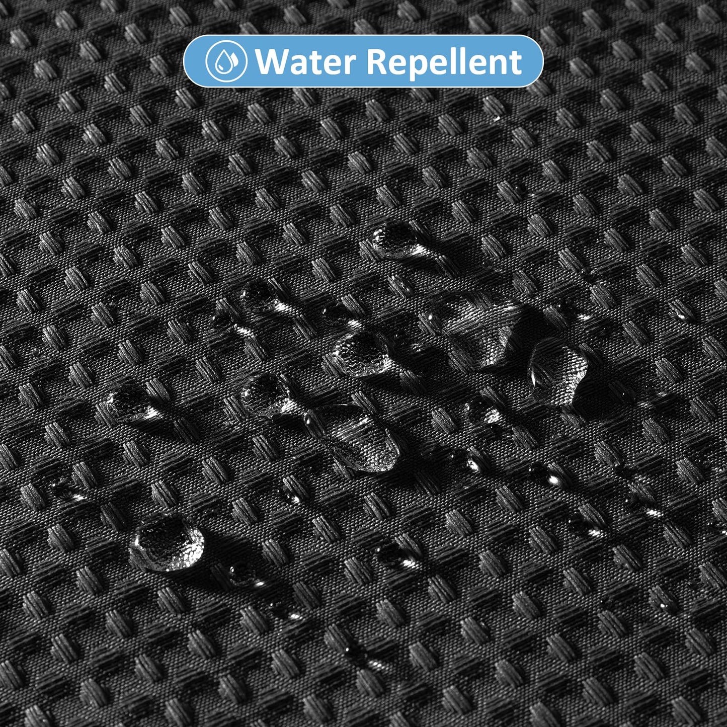 FY&XZH Heavy-Duty Waffle Weave Shower Curtain with Stainless Steel Hooks, Thick Fabric for Bathroom, Hotel, Spa & Salon-183 x 198cm (Black)