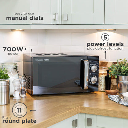 Russell Hobbs RHM1731B INSPIRE Black 17 Litre Manual Microwave