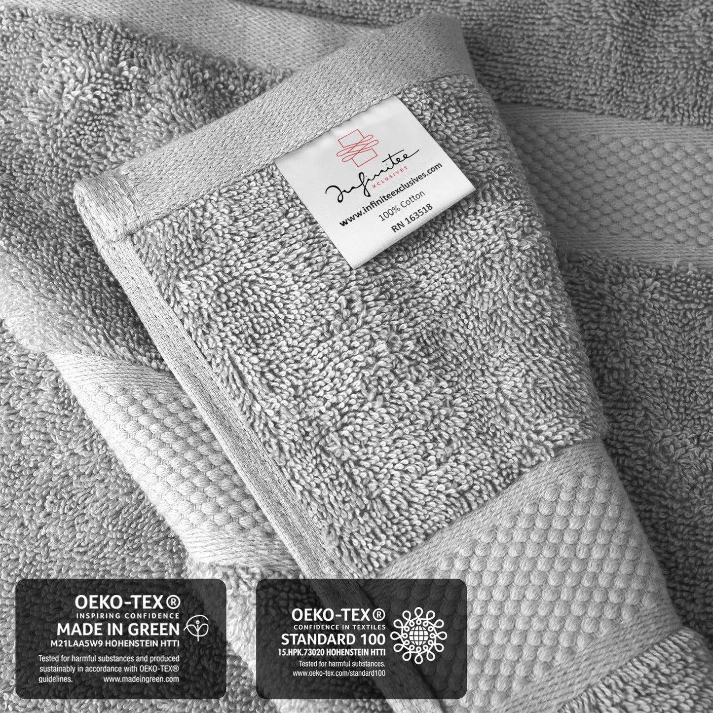 Infinitee Xclusives Bath Sheets Extra Large - 2 Pack, 600 GSM - 90 x 180 cm