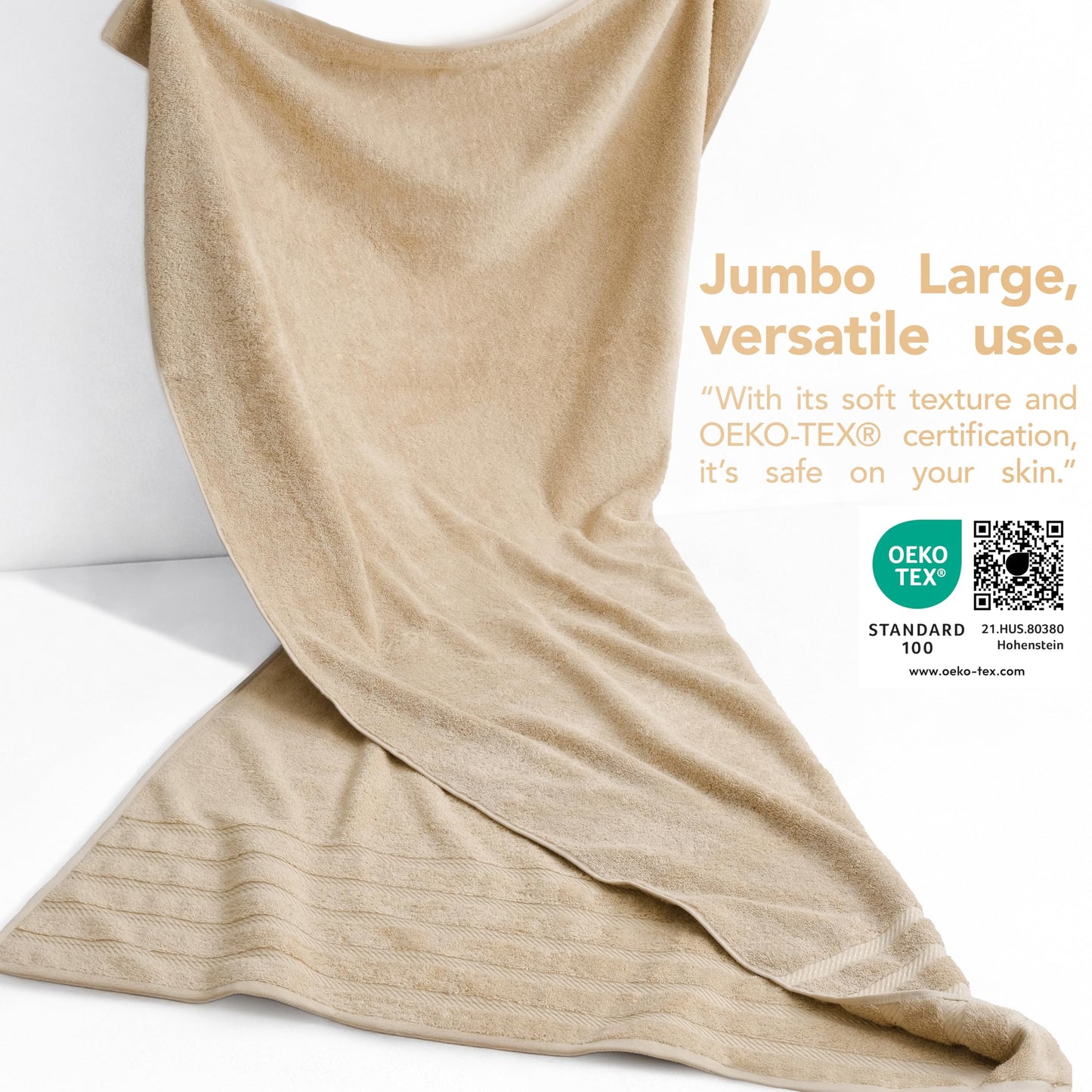 American Soft Linen Jumbo Large Bath Towels, 100% Turkish Cotton Bath Sheet 35 in 70 in, Bath Towel Sheets for Bathroom, Bath Sheet Towels