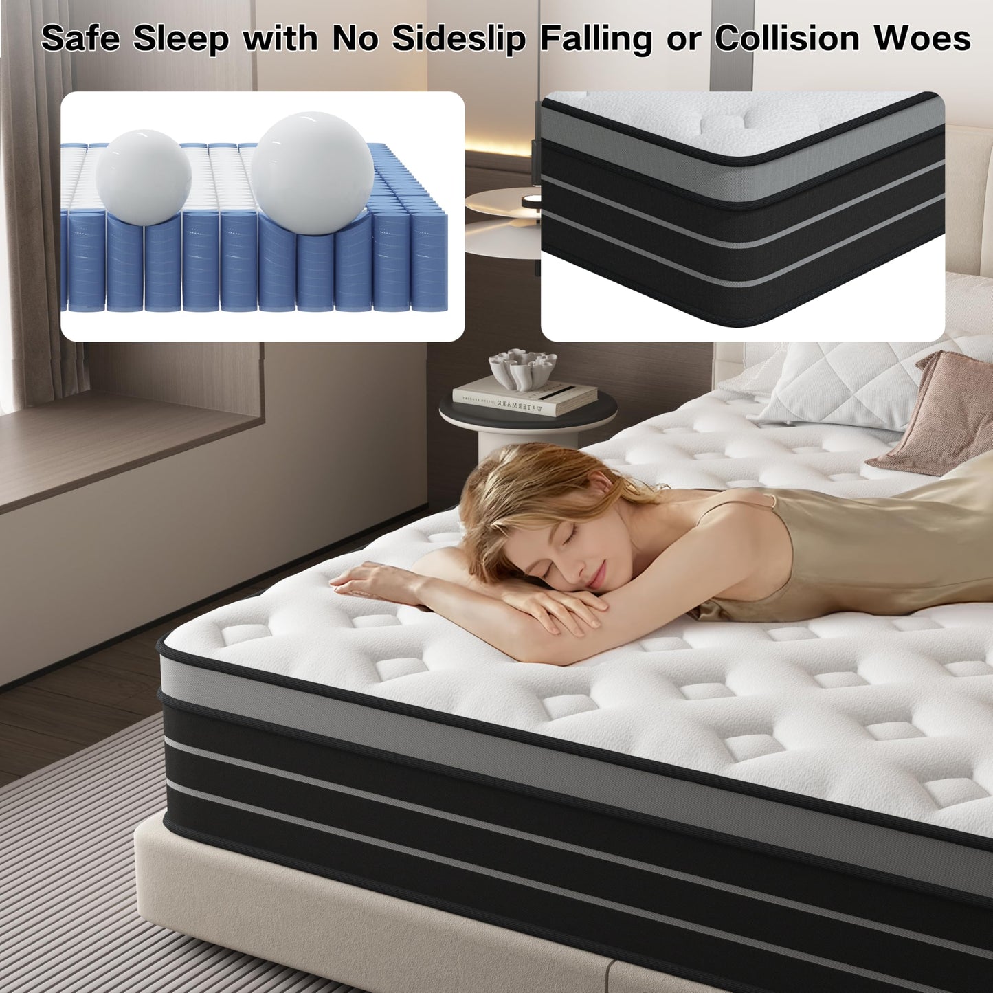 CBAEC-RSN Double Mattress 4FT6,Memory Foam Hybrid Mattress (135*190*25cm)