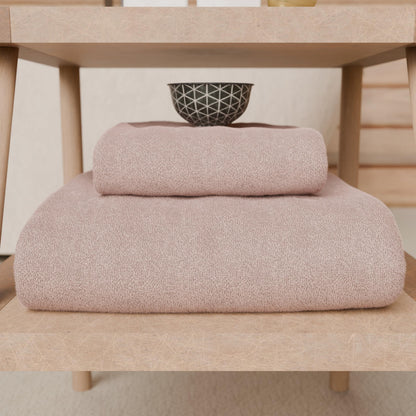 PETTI Artigiani Italiani - 100% Cotton Terry Bath Towels, 1+1 Towel Set, 2 Pieces 1 Face Towel and 1 Hand Towel, Powder Towels