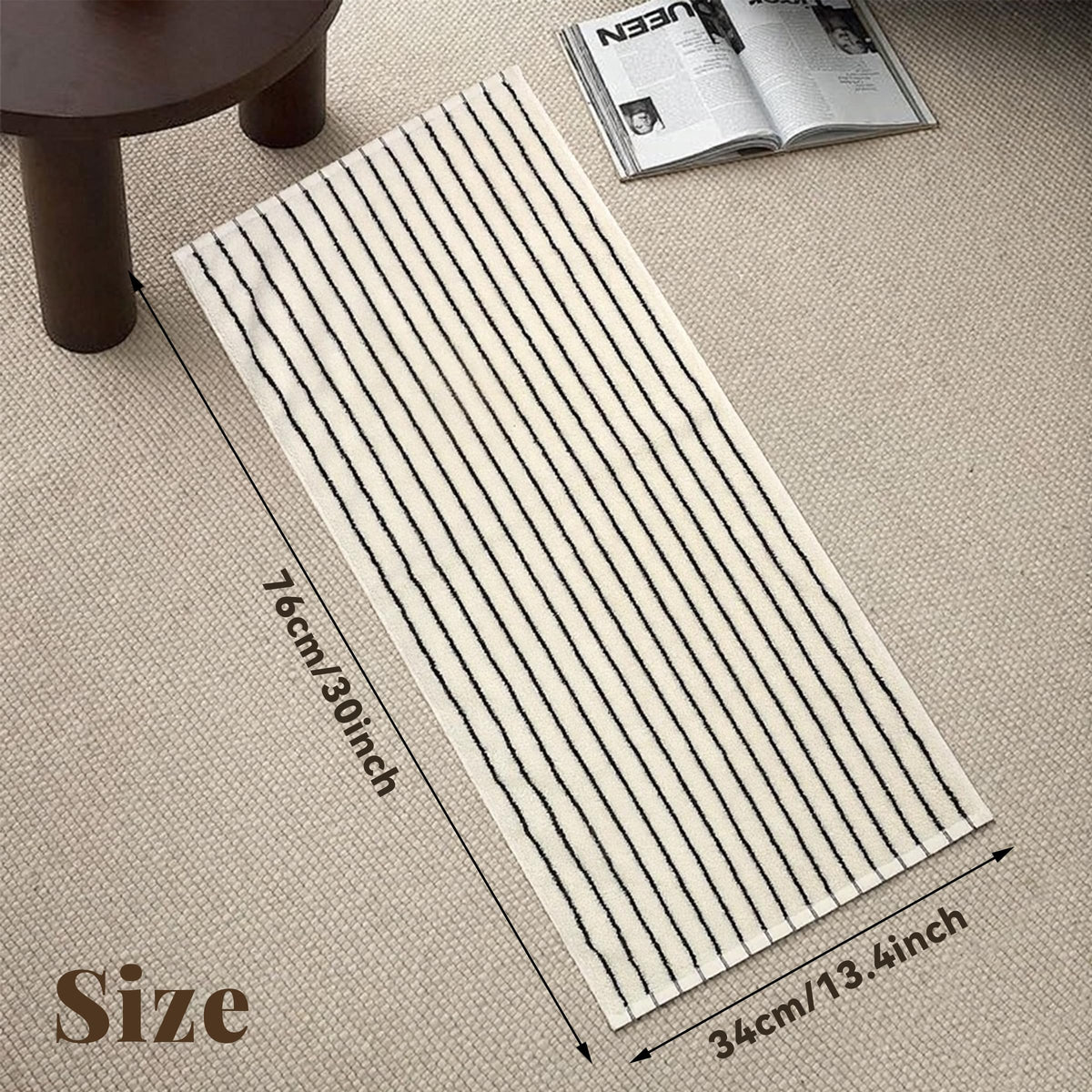 ZHABAYEN 2 Pack Striped Cotton Hand Towels Absorbent Quick Dry for Bathroom