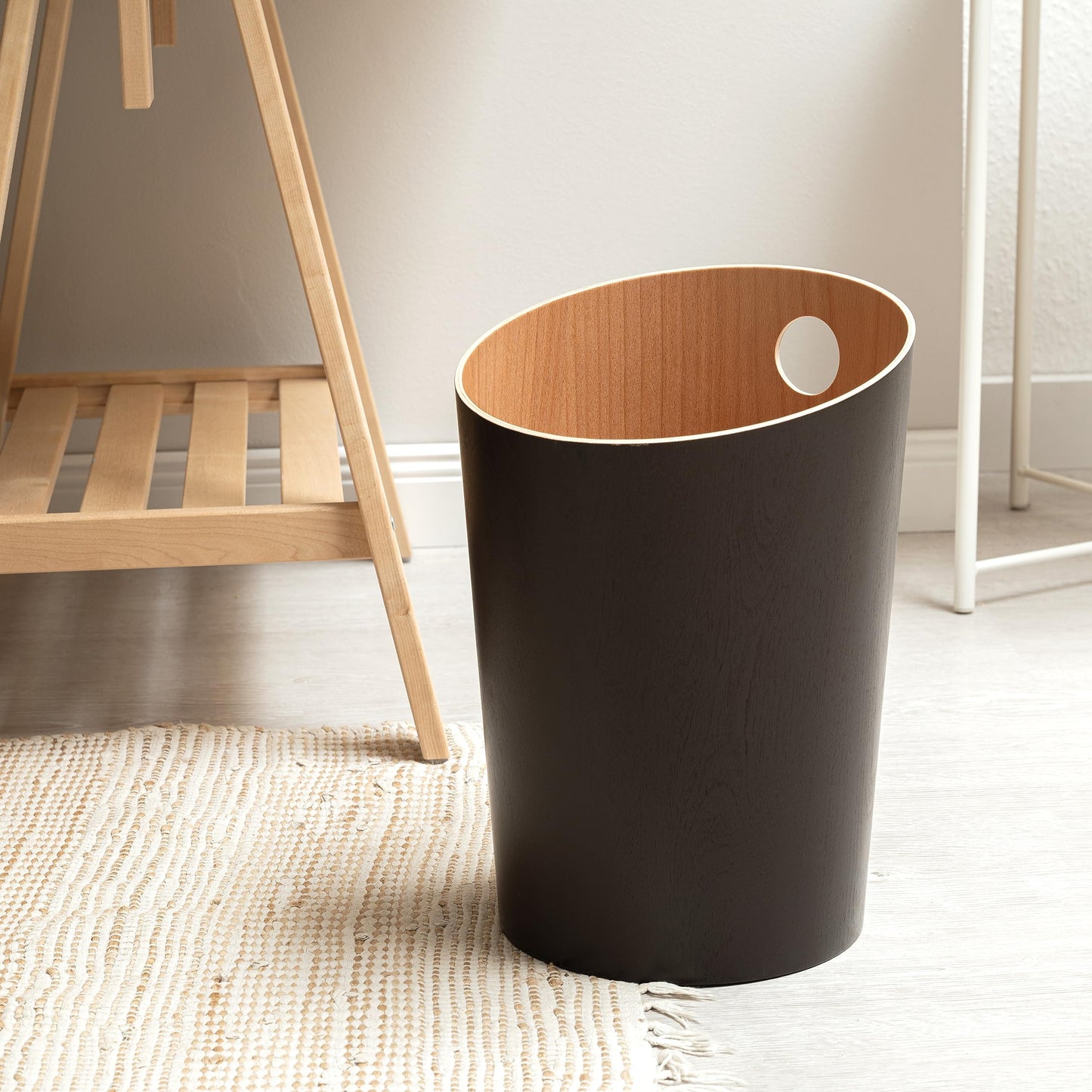 Kazai. Design Paper Bin 'Bennet' | Unique Waste Paper Basket for Office, Bedroom, Children's Room, and More | Office Bin Made of Real Wood Veneer