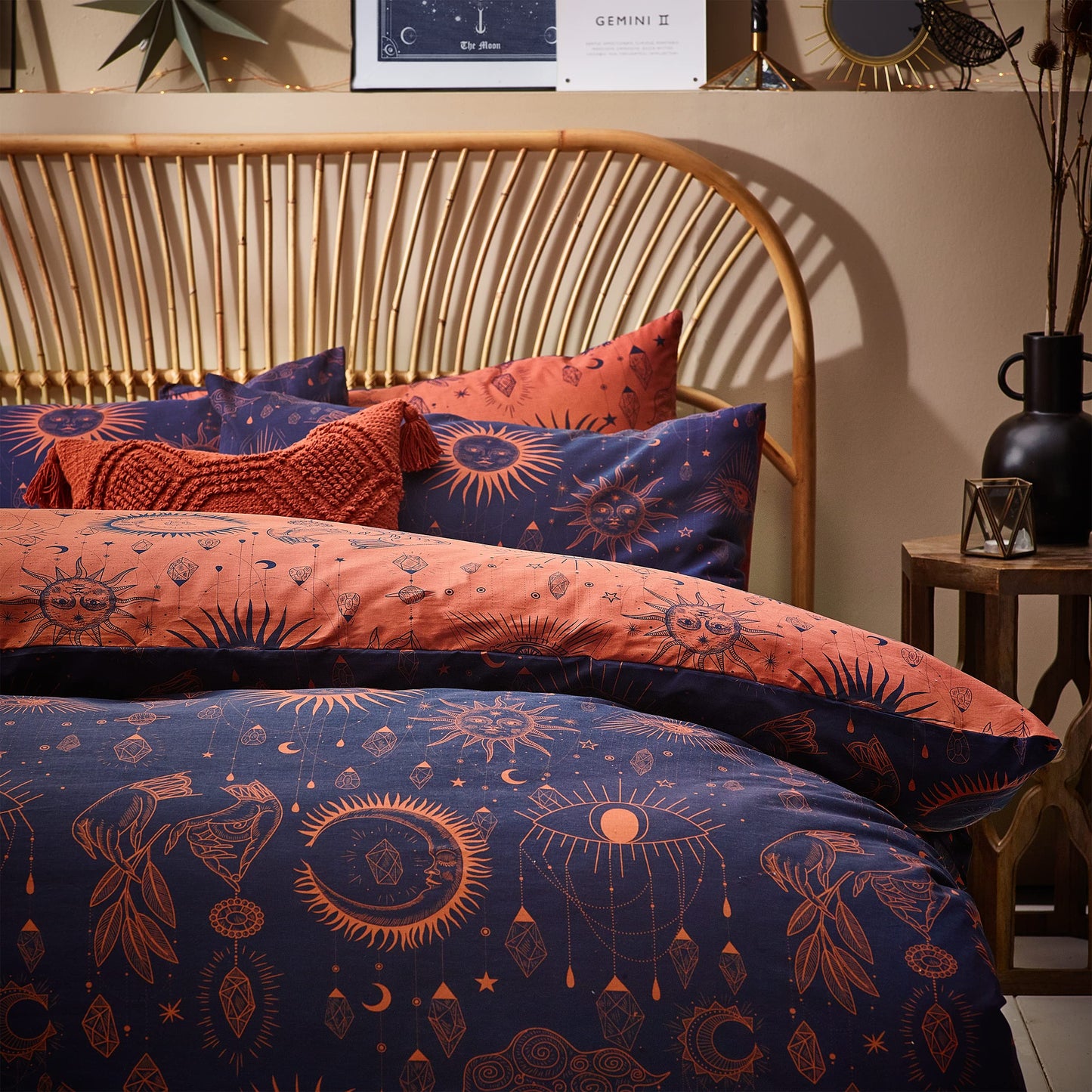 furn. Constellation Celestial Duvet Cover Set - King - Bronze/Navy
