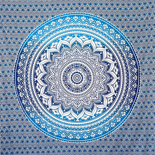 MOMOMUS Sandfree Extra Large Beach Towels for Adults - Mandala Style, Lightweight and Familiar - Sandproof Beach Blanket - Blue, 210 x 230 cm