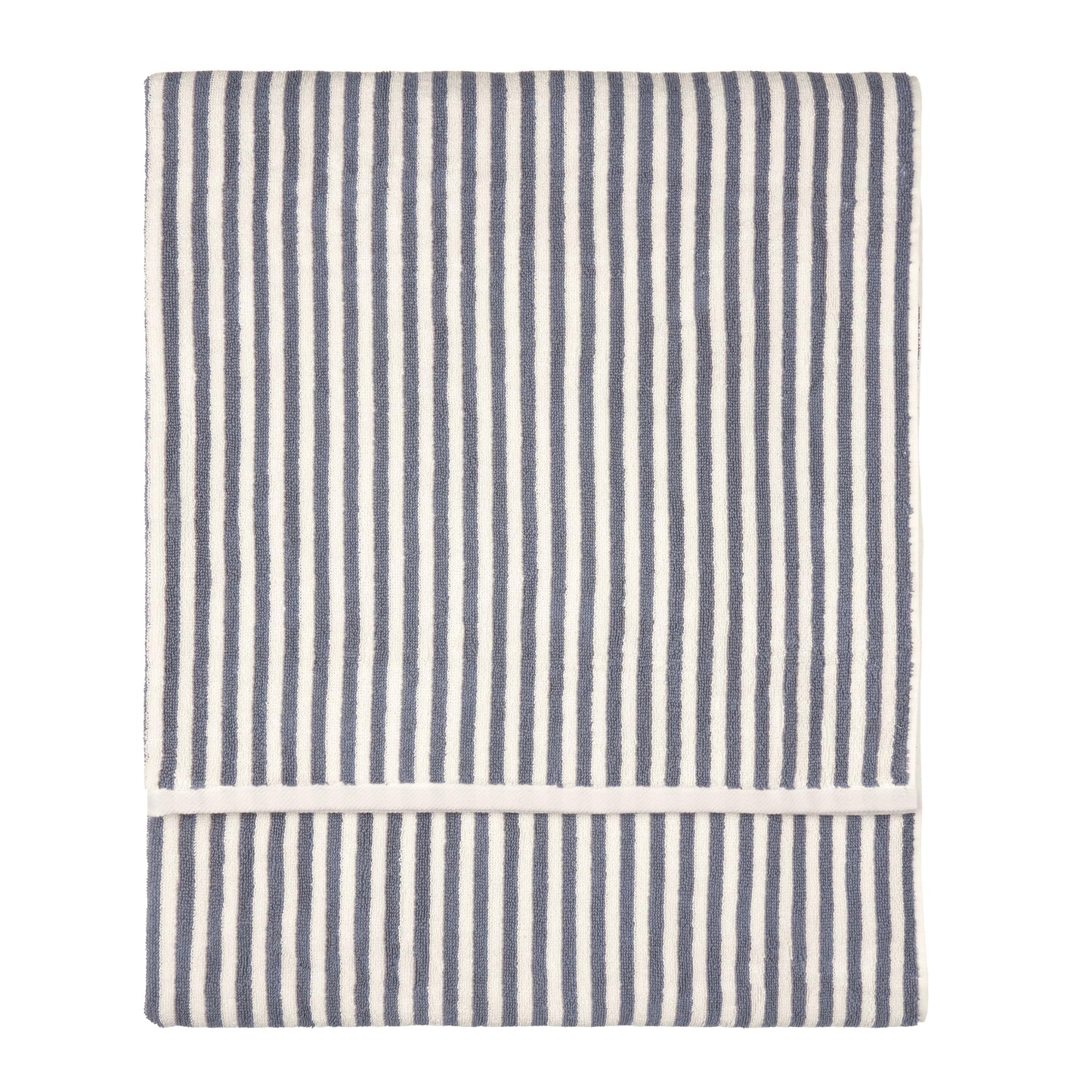 Yard Hebden Striped Cotton Terry XL Bath Sheet (Mineral Blue, 100 x 180 cm)