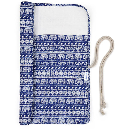 Aeelike Knitting Needle Roll Up Case Empty, Knitting Needle Case for 14inch Long Straight Knitting Pins, Knitting Needles Organiser Roll Wrap Storage