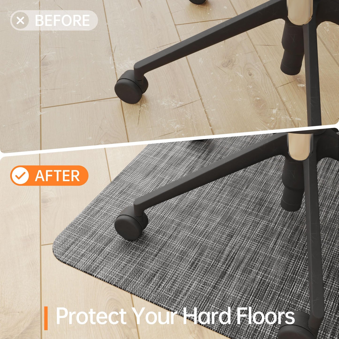 HOMEK Office Chair Mat for Hardwood Floor