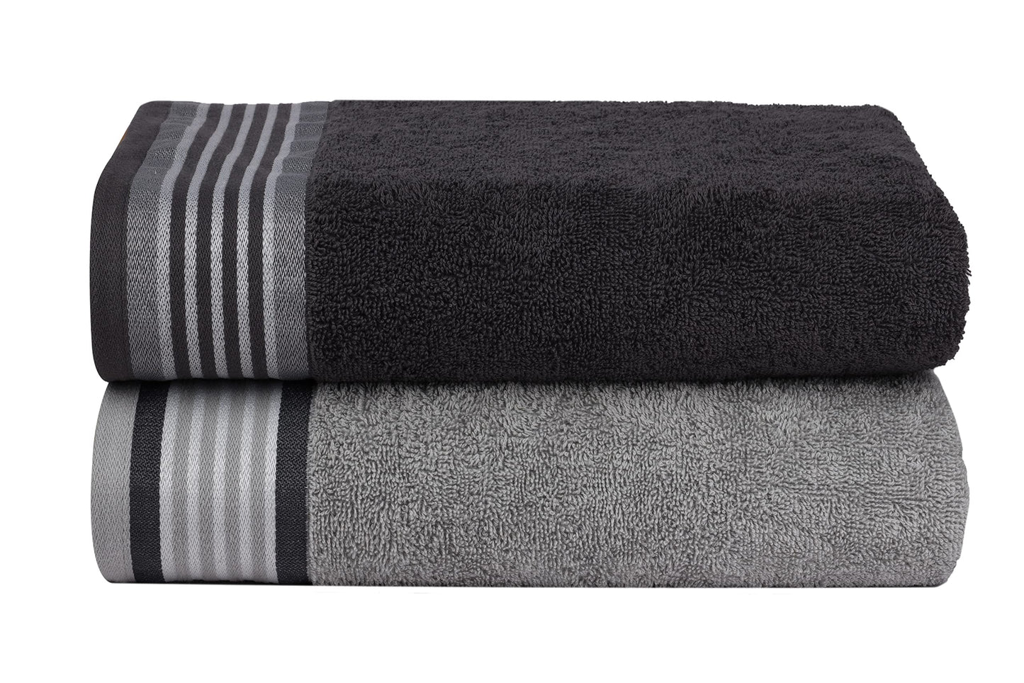 CASA COPENHAGEN He & She 4-piece bath towel set, 70x140 cm, pine grey-greyish purple, 550 g/m², Egyptian cotton, designed in Denmark, for bathroom